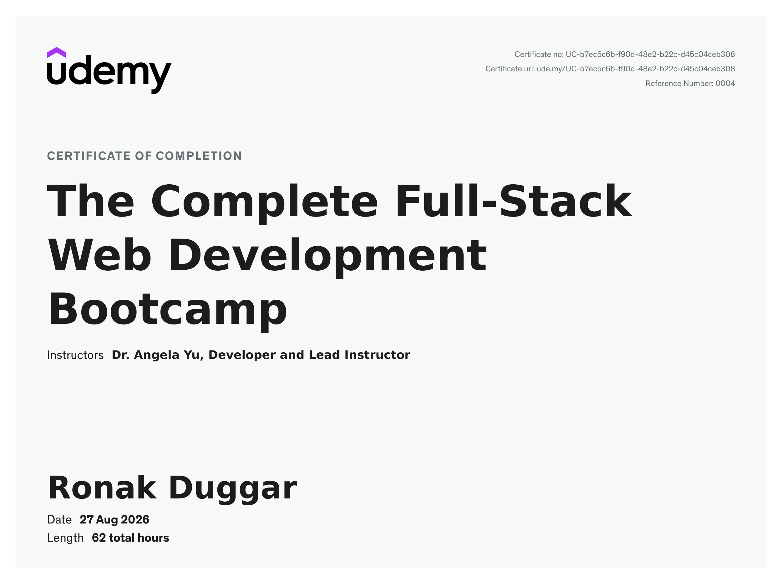 The Complete Web Development Bootcamp (MERN Full Stack)