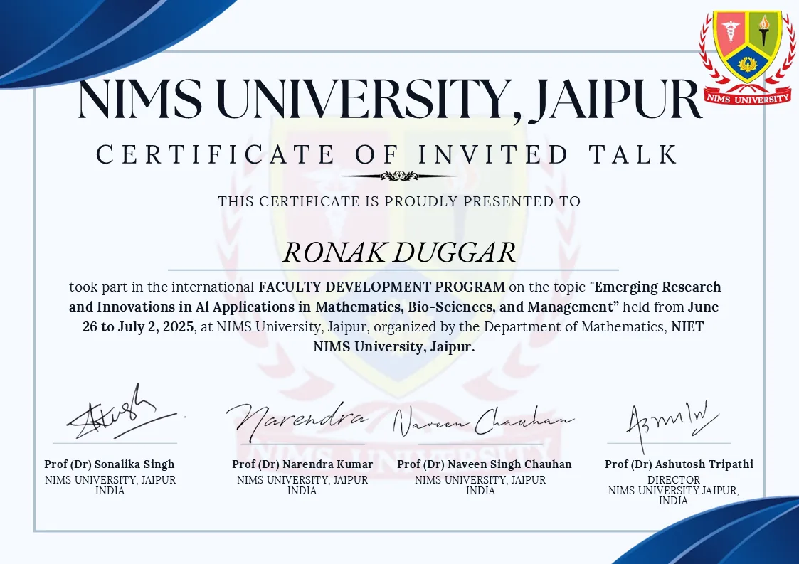 NIMS University Conference / Seminar Presentation